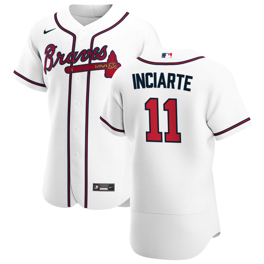 Atlanta Braves 11 Ender Inciarte Men Nike White Home 2020 Authentic Player MLB Jersey